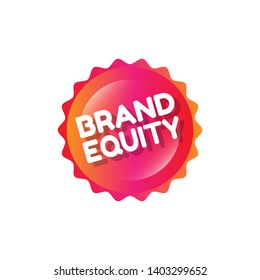 glossy button with business term saying Brand Equity.