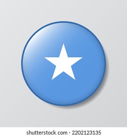 glossy button circle shaped Illustration of Somalia flag