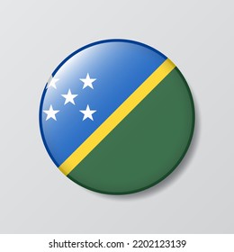 glossy button circle shaped Illustration of Solomon Islands flag