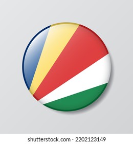 glossy button circle shaped Illustration of Seychelles flag