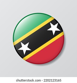 glänzende Knopfzirkulation, die Illustration von St. Kitts und Nevis-Flagge