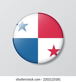 glossy button circle shaped Illustration of Panama flag