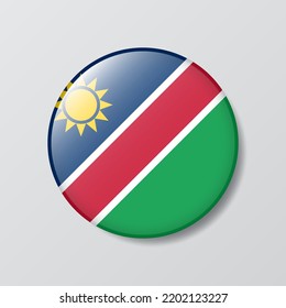 botón brillante en forma de círculo Ilustración de la bandera de Namibia