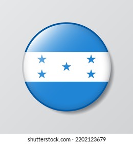 glossy button circle shaped Illustration of Honduras flag