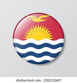 glossy button circle shaped Illustration of Kiribati flag