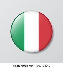 glossy button circle shaped Illustration of Italy flag