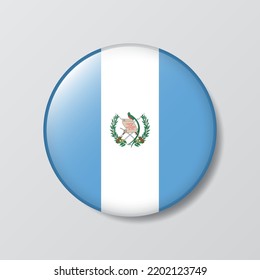 glossy button circle shaped Illustration of Guatemala flag