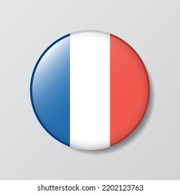 botón brillante en forma de círculo Ilustración de la bandera de Francia