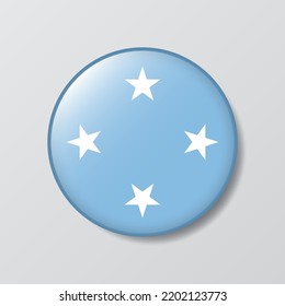 glossy button circle shaped Illustration of Federated States of Micronesia flag