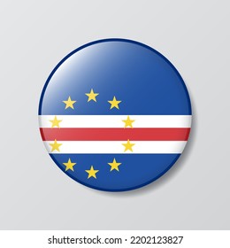 glossy button circle shaped Illustration of cape verde flag