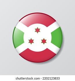 botón brillante en forma de círculo Ilustración de la bandera burundi