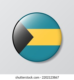 botón brillante con forma de círculo Ilustración de la bandera de Bahamas