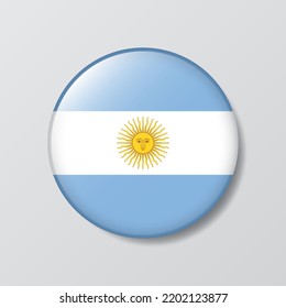 botón brillante en forma de círculo Ilustración de la bandera argentina