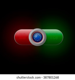 Glossy button with European Union flag