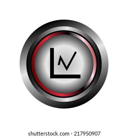 Glossy button Graph sign isolated vector