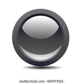Glossy button isolated on white background. Vector art.