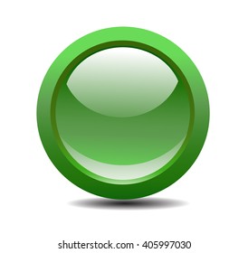 Glossy button isolated on white background. Vector art.