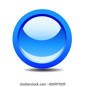 Glossy button isolated on white background. Vector art.