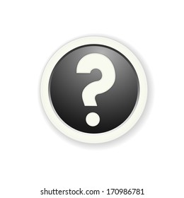 glossy button with question mark icon