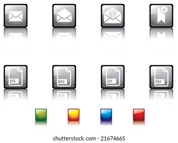 Glossy button series no8..mail icons