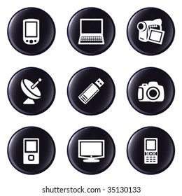Glossy button set 16