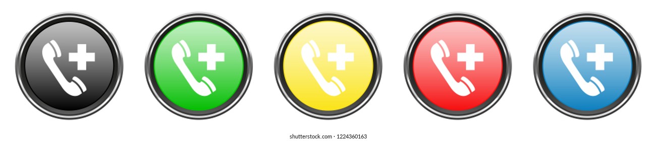 Glossy Button Set - emergency phone