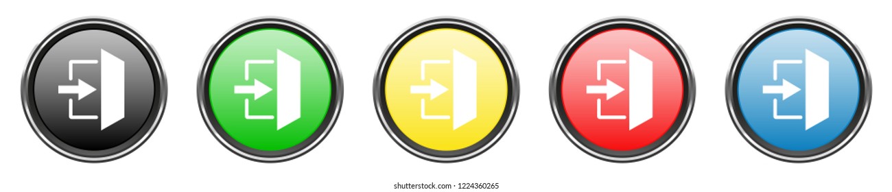 Glossy Button Set - logout - exit