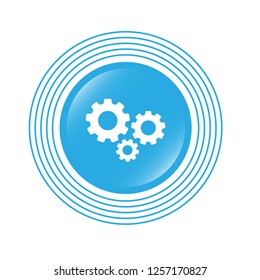 glossy button with settings icon. settings emblem, label, badge,sticker, logo. 