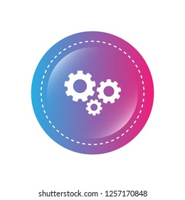 glossy button with settings icon. settings emblem, label, badge,sticker, logo. 
