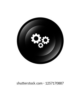 glossy button with settings icon. settings emblem, label, badge,sticker, logo. 