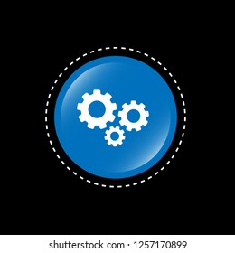 glossy button with settings icon. settings emblem, label, badge,sticker, logo. 