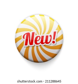 glossy button with spiral and text NEW, vector illustration, eps 10 with transparency
