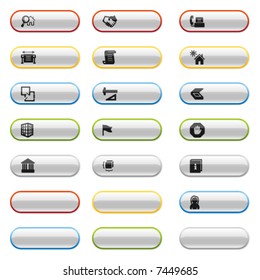 Glossy buttons with building icons
