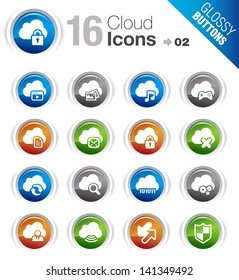 Glossy Buttons - Cloud computing Icons