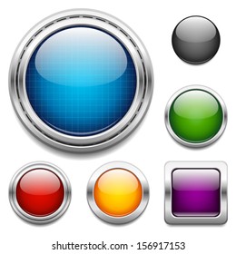 Glossy buttons design elements