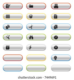 Glossy buttons with document icons