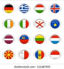 Glossy Buttons - European Flags