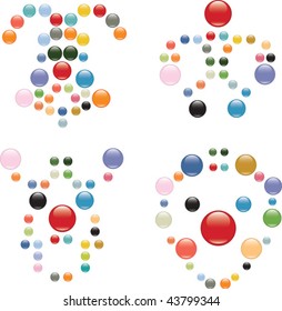 glossy buttons faces. vector