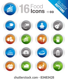 Glossy Buttons - Food Icons