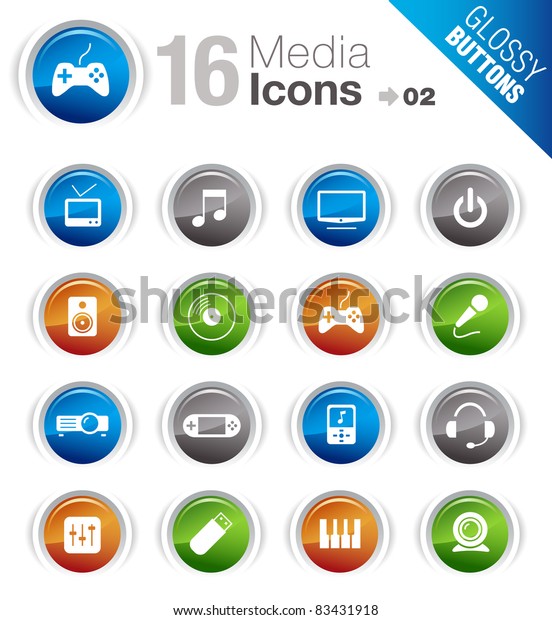 Glossy Buttons - Media\
Icons