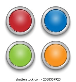 botones brillante con elementos metálicos, ilustración vectorial