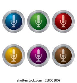 Glossy buttons with a microphone icon