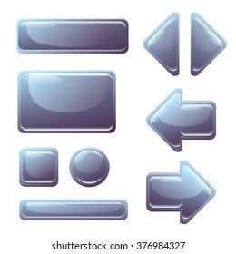 Glossy Buttons For Mobile Game or App Vector Illustration