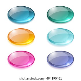 Glossy buttons oval