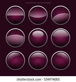 Glossy Buttons - Pansy Purple