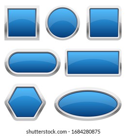 Glossy buttons set vector design illustration isolated on white background