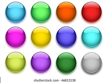 Glossy buttons with shadow