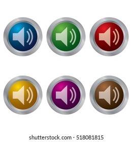 Glossy buttons with a sound icon