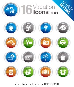 Botones con brillo - Iconos de vacaciones