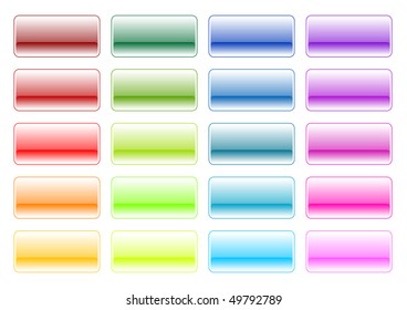 Glossy buttons in various color